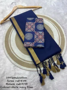 Mul Cotton Saree with Blouse