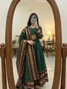 Pattu Cotton Anarkali Suit