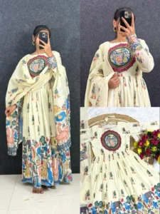 ❤️❤️Cotton Venkatagiri Animal Print Anarkali Sets❤️❤️