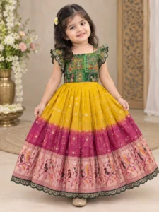 Viscose Dola Silk Kids Gown