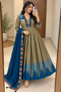 Cotton Spun Silk Anarkali