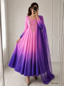 Chiffon Anarkali Gown Set