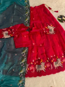 Silk Embroidered Lehenga Set