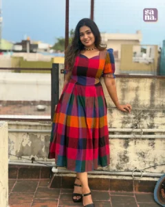 Cotton Madras Checks Dress