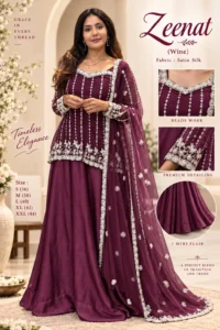 Silk Satin Lehenga Set