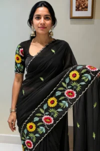 Georgette Embroidered Saree
