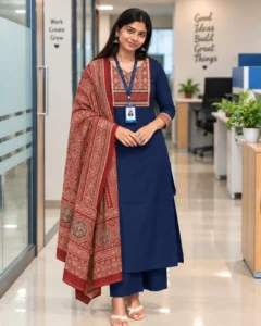 Cotton Ajrakh Print Kurta Set