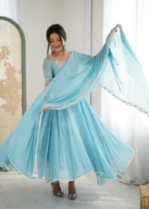 ❤️❤️Premium Sequence Designer Anarkali Three Piece Set😍😍