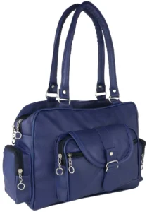 Women's Handbag with Golden Accessories & Fur Charm | Perfect for Work, Shopping & Parties