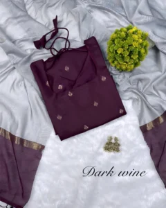 🌸🌸Premium Silk Cotton Kurti Set With Attractive Zari Buttas & Contrast Dupatta🌸🌸