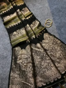 👑👸Insta Viral Khadi Crepe Silk Paithani Saree With Blouse Piece👸👑