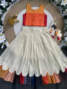 🧡💛Pure Cotton Kanakambaram Petal Set Lehenga Choli💛🧡