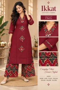 Cotton Ikkat Co-ord Set for Women