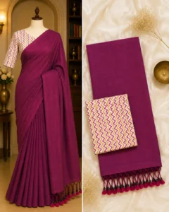 Handloom Khadi Cotton Saree with Blouse