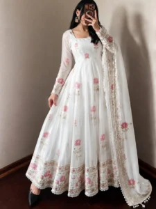 Fendy Silk Anarkali Gown Set