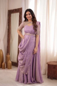 Doremon Crush Gown with Dupatta