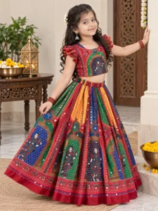 Chinon Silk Lehenga Choli for Kids