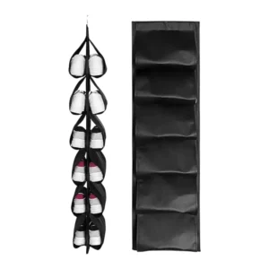 CYFTO 12 Grids Hanging Storage Bag (1 Pc / 12 Pocket / Mix Color) ( black, Standard ).