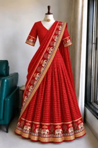 Viscose Zari Woven Lehenga Set