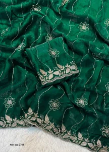 Fancy Space Silk Saree with Sequin Embroidery & C Pallu
