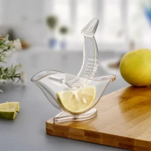 CYFTO Manual Lemon Slice Squeezer, Portable Transparent Fruit Juicer, Orange Citrus Manual Bird Shape Hand Juicer for Orange Lemon Lime, for Kitchen (Color Box) ( default, Standard ).