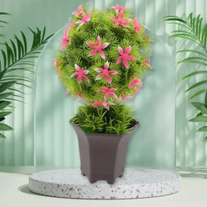CYFTO Wild Artificial Flower Plants with Cute Pot | Flower Plant for Home Office Decor | Tabletop and Desk Decoration | Artificial Flower for Balcony Indoor Decor, Plants for Living Room (1 Pc) ( d